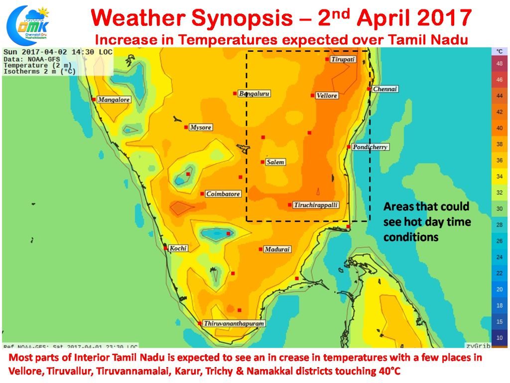 Highest Temperature In Tamilnadu Today Increase in Day time Temperatures over Tamil Nadu expected